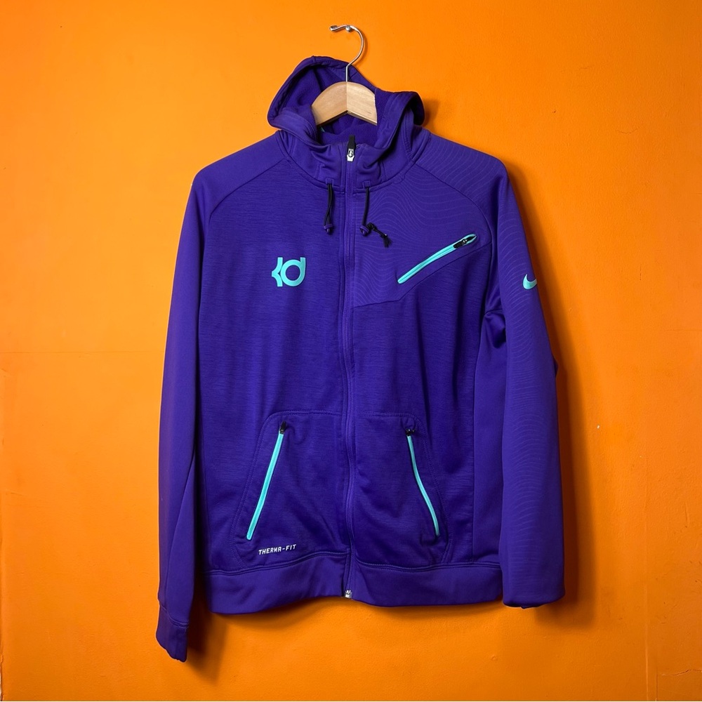 Nike Therma Fit Purple Hoodie Active Jacket Mens Sz L Basketball Gym Running